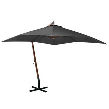 vidaXL Zweefparasol met paal 3x3 m massief vurenhout, Tuin en Terras, Verzenden, Nieuw