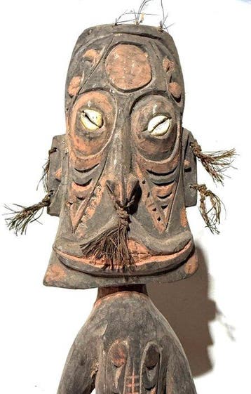 prachtige vooroudergeestfiguur 1991 Mindimbit-dorp Sepik -