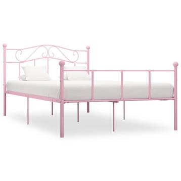 vidaXL Bedframe metaal roze 140x200 cm, Verzenden, Nieuw