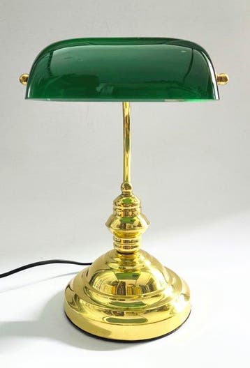 Bankierslamp - Glas, Metaal - bankier
