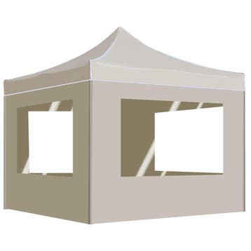vidaXL Partytent inklapbaar met wanden 2x2 m aluminium crème, Tuin en Terras, Partytenten, Verzenden, Nieuw