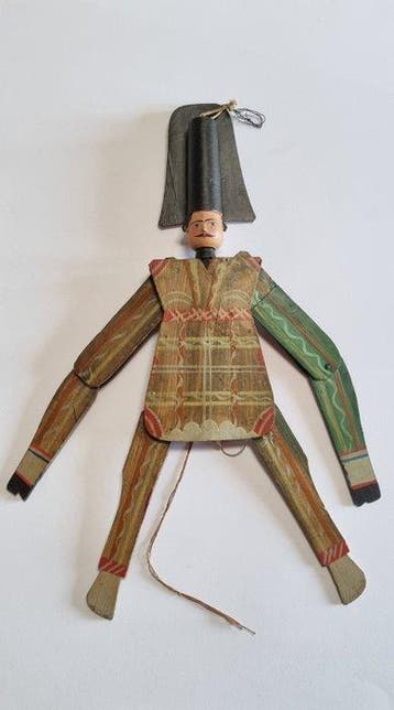 Hand-painted articulated Napoleon puppet - Blikken speelgoed