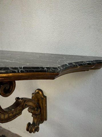 Wandtafel - marquina, Verguld hout - Antieke consoletafel
