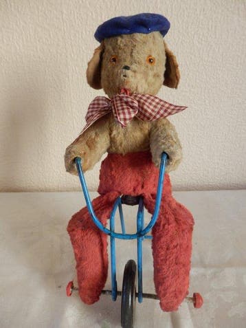 Chien sur tricycle, peluche - Pop - 1930-1940 - Frankrijk
