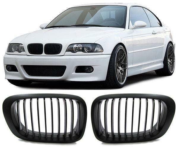 Mat Zwarte Nieren BMW 3 Serie E46 Coupe/Cabrio 99-03 B2290, Autos : Pièces & Accessoires, Carrosserie & Tôlerie
