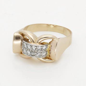 Bague - 18 carats Or jaune Diamant (Naturelle) - Char