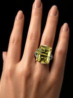 Zilver, Lemon Quartz - Ring - Natuurgeïnspireerd