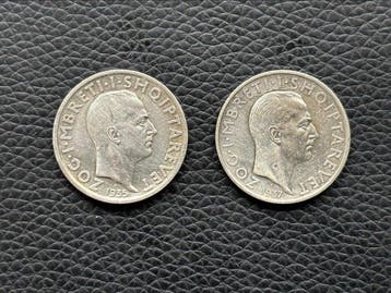 Albanië. Zog I. 1 Frang Ar 2x 1935/1937 (Zonder
