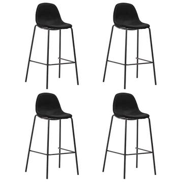 vidaXL Barstoelen 4 st stof zwart, Verzenden, Nieuw