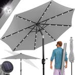 Stokparasol - Parasol 265 cm - Tuinparasol - LED - Lichtgrij, Verzenden, Nieuw