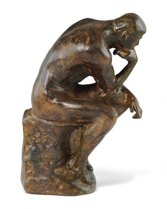 Pierre Chenet (XX-XXI) - sculptuur, Le Penseur - inspired, Antiquités & Art, Curiosités & Brocante