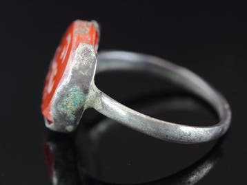 Replica van een islamitische zilveren zegelring Brons, Handtassen en Accessoires