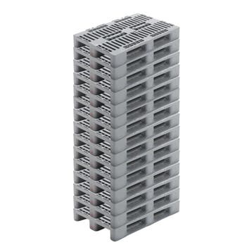 H1 Hygiene Pallet 1200x800x160mm met kratrand grijs nieuw, Ophalen of Verzenden