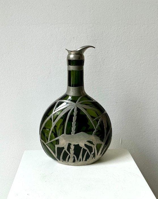 AW Zinnverarbeitung - August Weygang - Flesvaas - Glas, Tin, Antiek en Kunst, Curiosa en Brocante