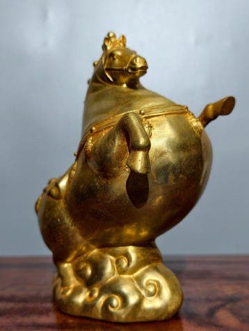 Beeld, Tang-Dynastie stijl paard - 20 cm - Koper, Antiek en Kunst