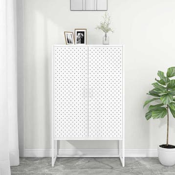 vidaXL Hoge kast 80x35x135 cm staal wit, Huis en Inrichting, Verzenden, Nieuw