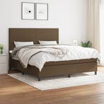 vidaXL Boxspring met matras stof donkerbruin 160x200 cm, Verzenden, Nieuw