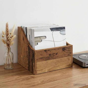 vidaXL LP Recorddoos Oud hout 37 x 33 x 32 cm Bewerkt hout, Computers en Software, Verzenden, Nieuw