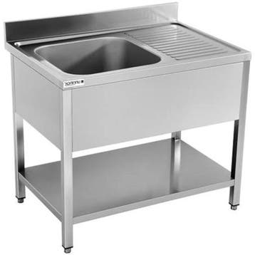 Spoelwerktafel | RVS | Links 1 Spoelbak + Bodemschap |, Verzenden