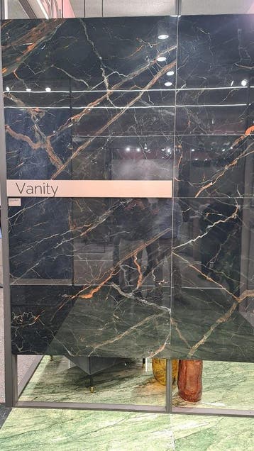 PROEFSTAAL - Vanity Black ( LEVIGLASS ) HOOGGLANS Vloertegel, Ophalen of Verzenden, Nieuw