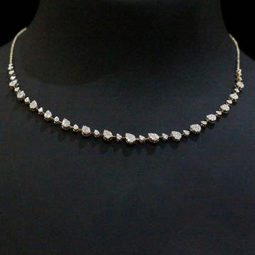 Collier - 14 carats Or jaune - 1.39ct. tw. Diamant, Bijoux, Sacs & Beauté, Colliers