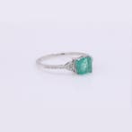 Zonder minimumprijs - Ring Platina - 1.20ct. tw. Smaragd -, Nieuw