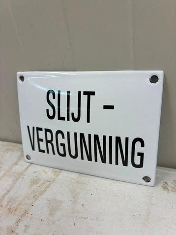 Slijtvergunning – Nederlands Emaille Horecabord – Klassieke