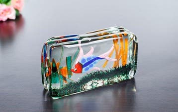 Sculpture, Murano Aquarium Glass Block - 12 cm - Verre de, Antiek en Kunst