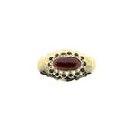Vintage gouden broche met granaat, Bijoux, Sacs & Beauté, Broches, Ophalen of Verzenden