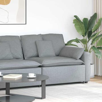 vidaXL Modulaire bank Armleuning eindmodule met kussens 100, Verzenden, Nieuw