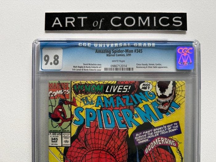 The Amazing Spider-Man #345 - CGC 9.8 - 2nd Appearance, Boeken, Strips | Comics