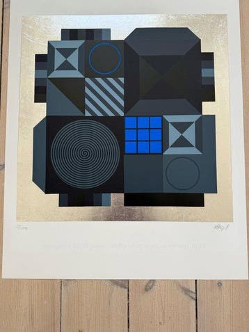Karl Åge Riget - Beosystem 5500 Lithography, on silver leaf,