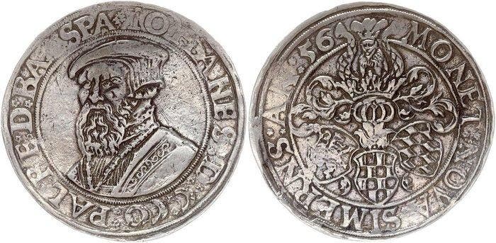 Duitsland, Palts. Simmern Johann II. 1509-1537. Thaler 1556, Timbres & Monnaies, Monnaies | Europe | Monnaies non-euro
