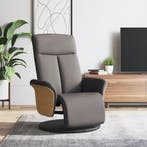 vidaXL Fauteuil verstelbaar met voetensteun stof taupe, Verzenden