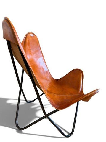 Fauteuil - Vlinderstoel - Leder, Metaal - Vlinderstoel -, Nieuw