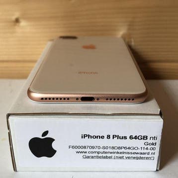Apple iPhone 8 Plus 64GB goud + garantie, Telecommunicatie, Ophalen of Verzenden, Nieuw