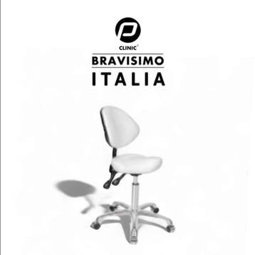 Tabouret Bravissimo Italia Wit - Ergonomische Werkkruk me..., Verzenden, Nieuw, Overige typen