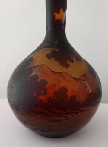 Vaas - Glas - Vaas Émile Galle, Antiquités & Art