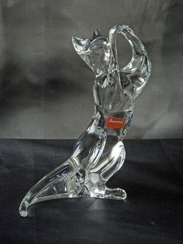 Baccarat - Beeldje, Chat jouant - 17 cm - Kristal