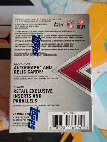 2026 Topps Flagship Football Originele verpakking, Parallel, Nieuw