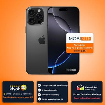 iPhone 16 Pro Max - 4 Gratis Accessoires – Accu tot 100%, 256 GB, Verzenden, IPhone 16 Pro Max, Zo goed als nieuw