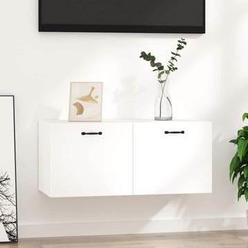 vidaXL Wandkast 80x36,5x35 cm bewerkt hout wit, Maison & Meubles, Armoires | Armoires murales, Verzenden