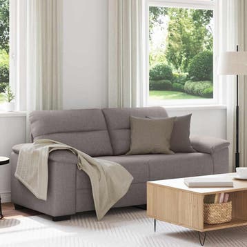 vidaXL 2-zitsbank / zetel Taupe 180x81x84 cm Stof, Huis en Inrichting, Zetels | Zetels, Verzenden, Nieuw