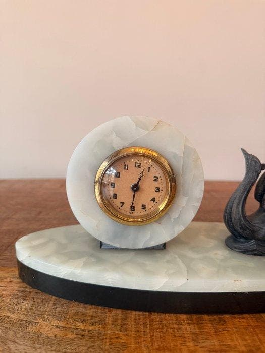 Horloge de table - Art déco Marbre, Laiton - 1920-1930 -, Antiquités & Art, Art | Objets design