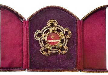 Reliekhouder - Zilver, Textiel, Glas - 1950-1960 - Ex
