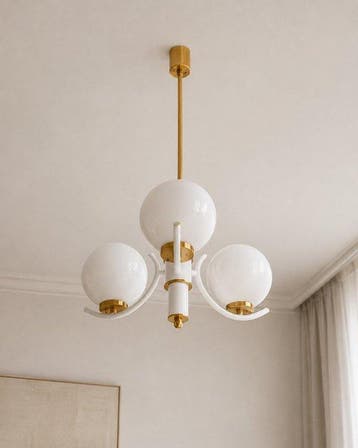 space age Sputnik glass lamp with brass brims - Szarvasi -
