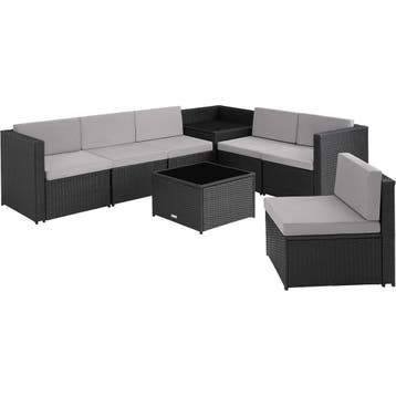 tectake Wicker loungeset Verona - zwart, Tuin en Terras, Verzenden, Nieuw