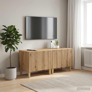 vidaXL Tv-meubel Artisanaal eiken Bewerkt hout, Verzenden
