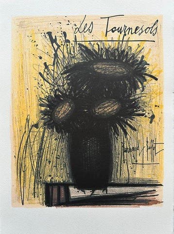 Bernard Buffet (1928-1999) - Les Tournesols, Antiquités & Art