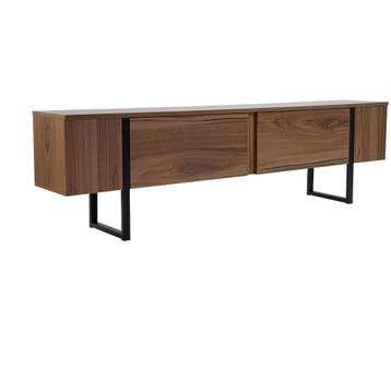 Evila TV-meubel - Zwart/Houtkleurig - Nieuw/Ongebruikt -, Huis en Inrichting, Verzenden, 150 tot 200 cm, Nieuw, Scandinavisch